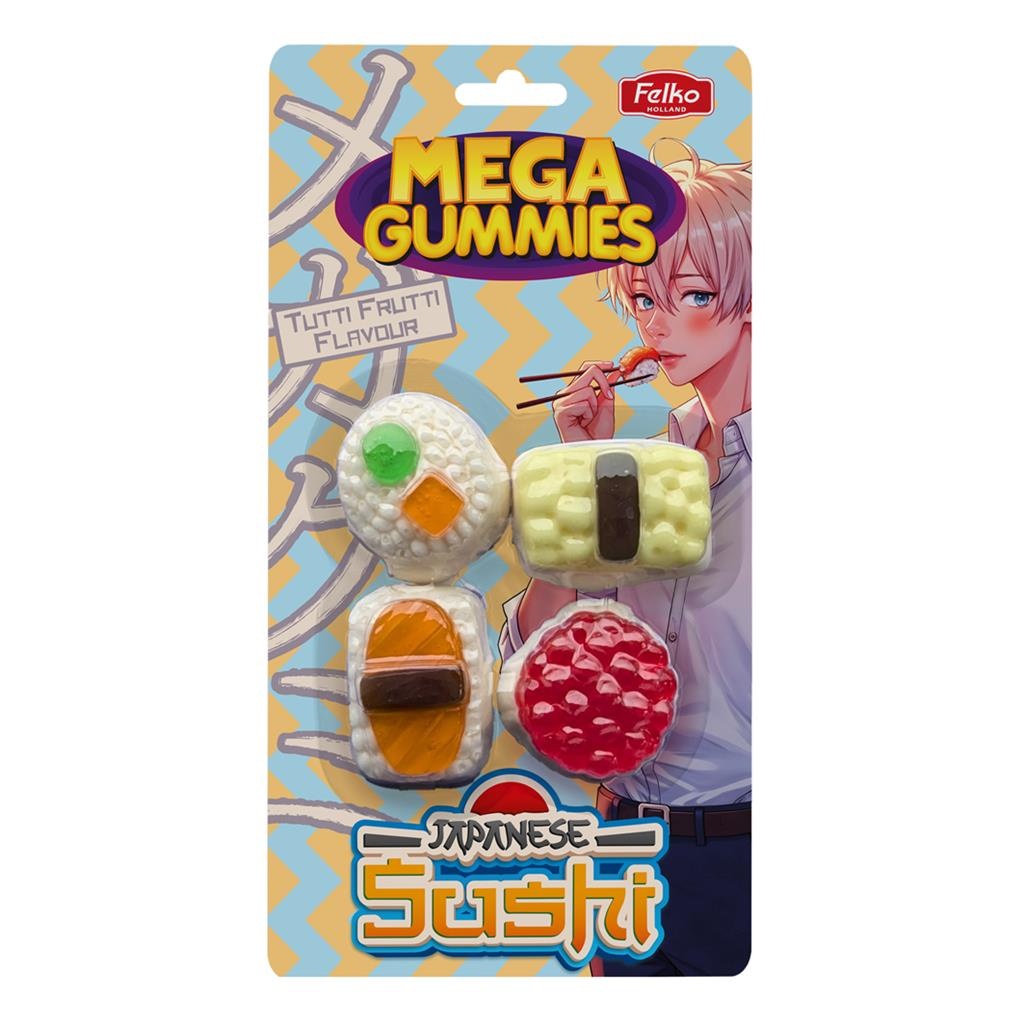 Mega gummies 13x120gr Japanese sushi