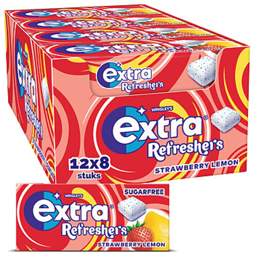 Extra kauwgom refreshers 12x18gr strawberry lemon
