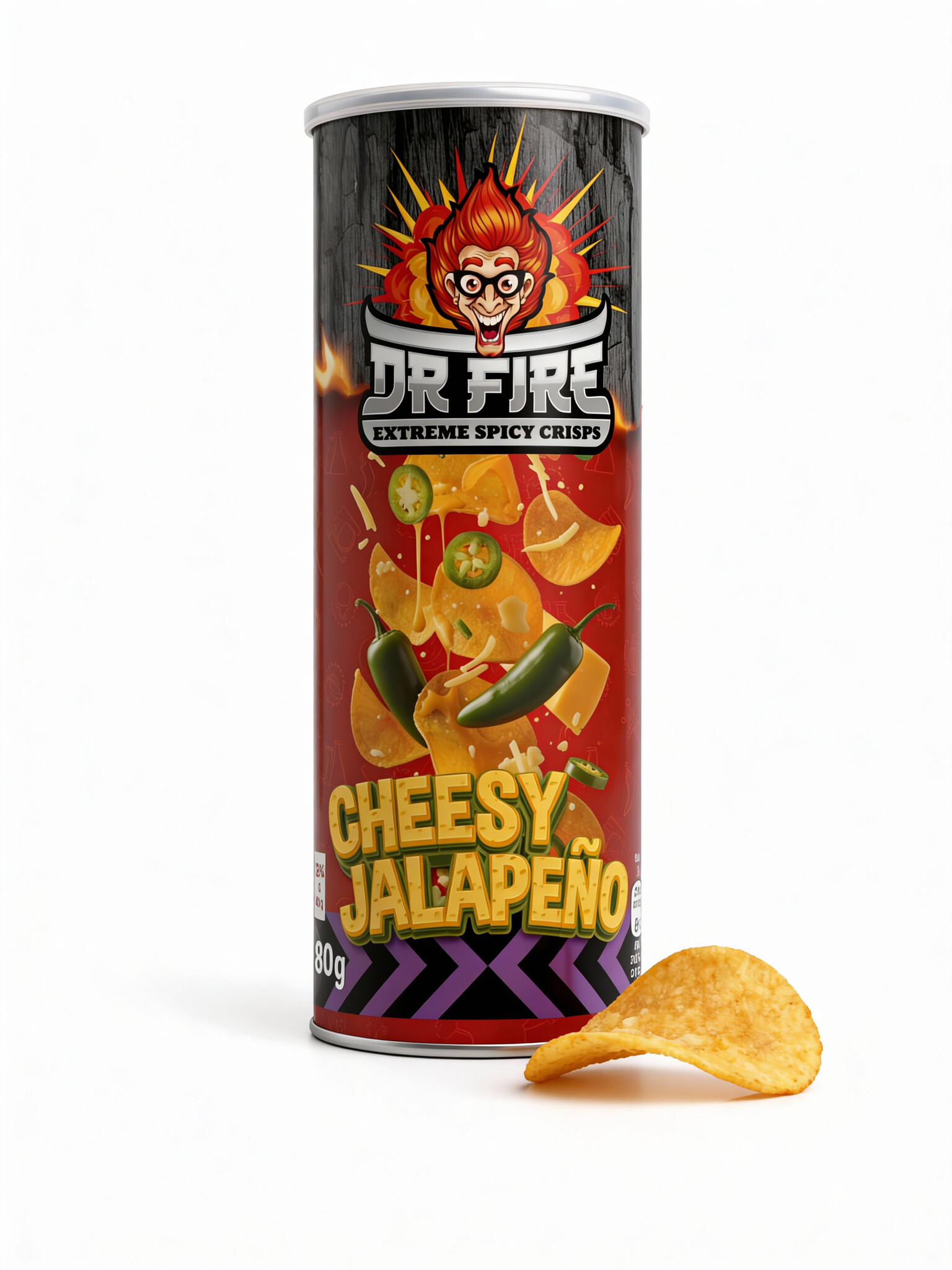 Dr. Fire crisps 80gr cheesy jalapeno