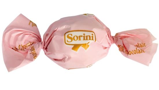 Sorini chocolade bonbon bal 1kg roze (~70st)