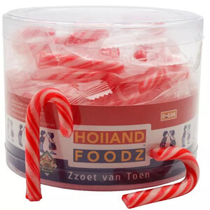 Kerst candy canes wandelstok mini rood/wit 30x5gr