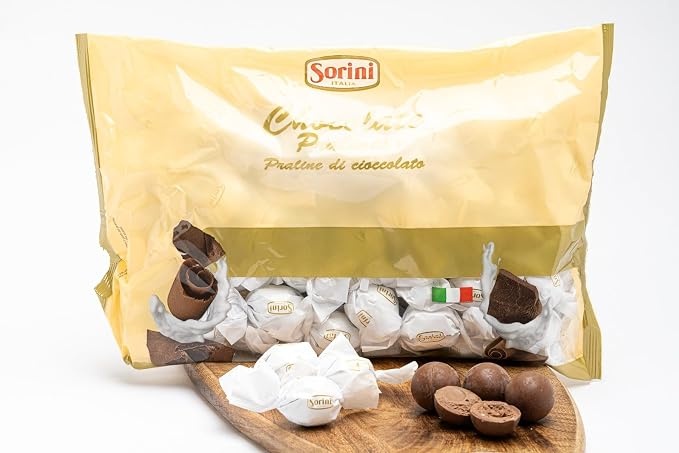 Sorini chocolade bonbon bal 1kg wit (~70st), foto 2 van 3