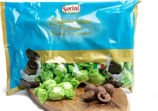 Sorini chocolade bonbon bal 1kg groen (~70st), foto 2 van 2