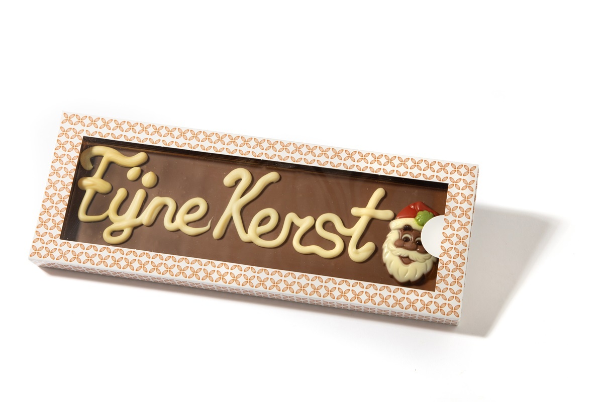 Wenstablet chocolade 180gr 'Fijne Kerst"