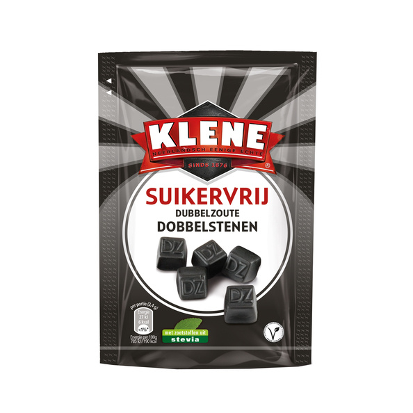 Klene suikervrij 12x110gr dubbelzoute dobbelstenen
