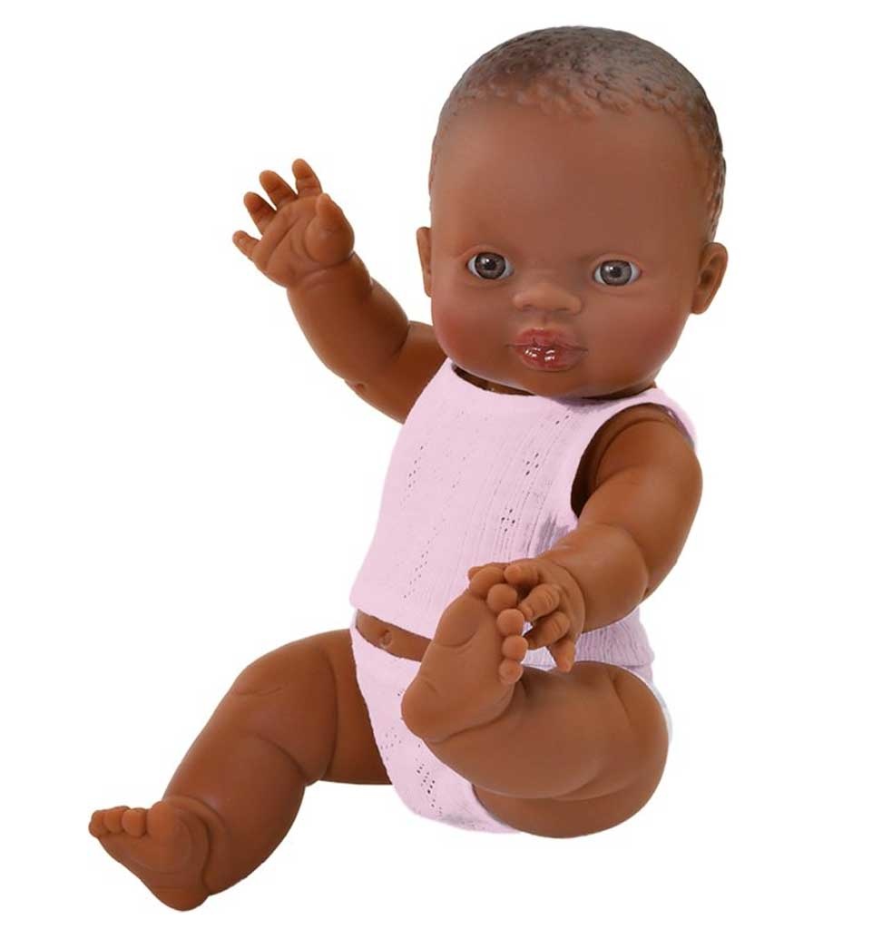 Paola Reina poppen Paola Reina baby doll brown girl with underwear