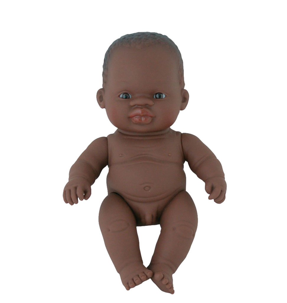 Miniland poppen Miniland Babypuppe Afrikanischer Junge 21 cm