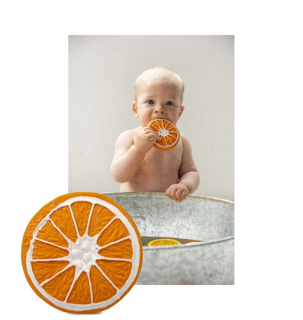 Oli and  Carol Oli & Carol Orange Clementino Baby-Badespielzeug