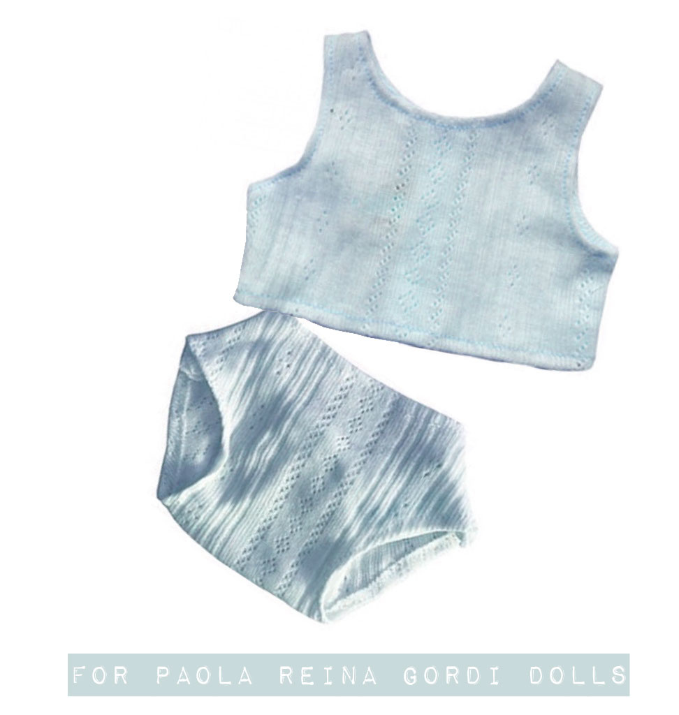 Paola Reina poppen Paola Reina baby Gordi ondergoedset blauw