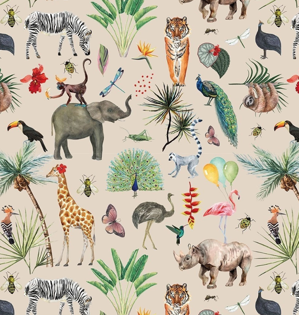 filosoof bak Onmiddellijk Cadeaupapier Jungle / dieren - Knuffels à la carte