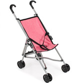 Puppenwagen Buggy pink / schwarz für unter anderem die Gordi Babypuppen von Paola Reina