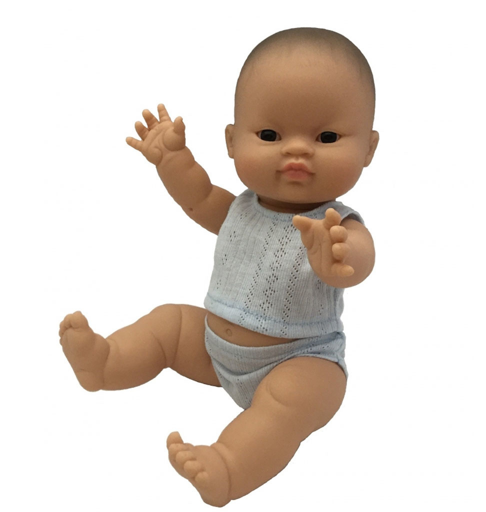 Paola Reina poppen Paola Reina Babypuppe Junge Asiatisch mit Unterwäsche 34 cm