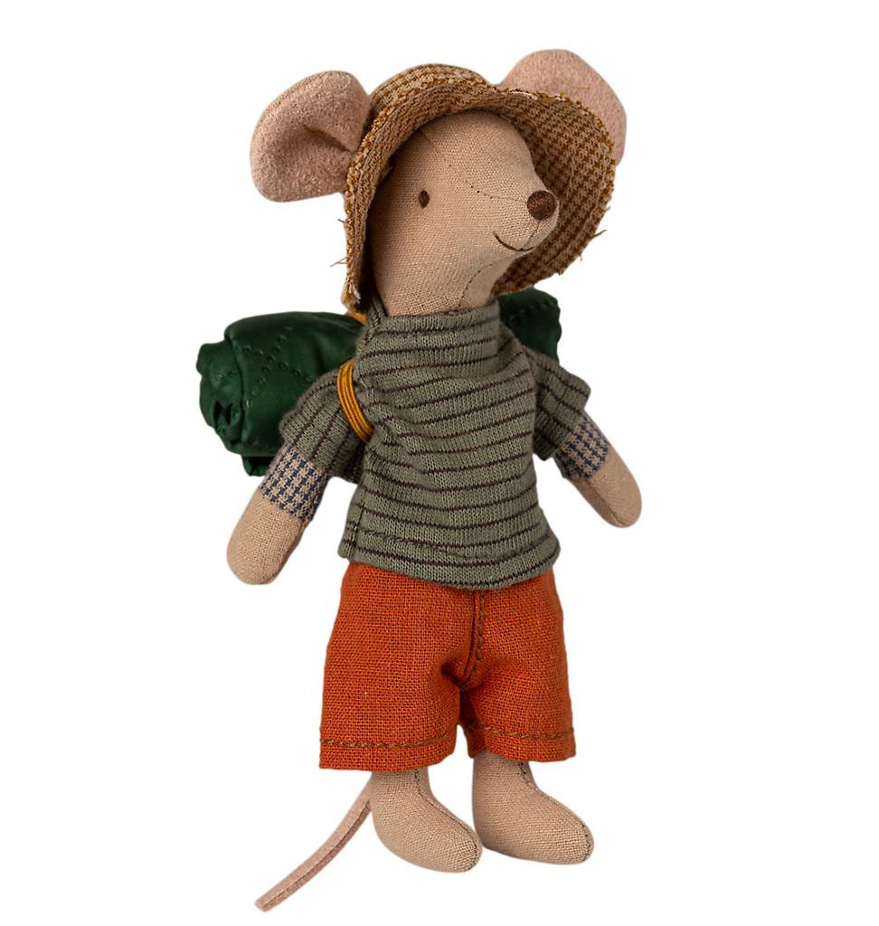 Maileg Maileg Big Brother hiker mouse with sleeping bag