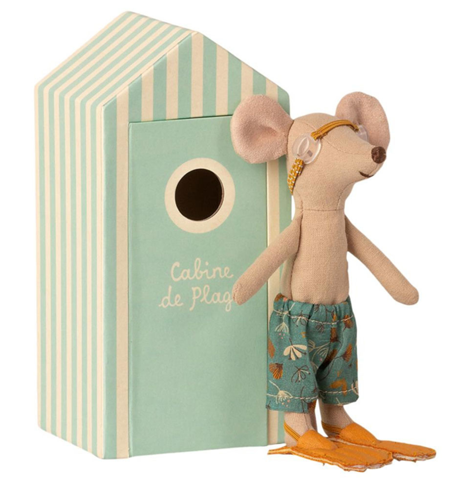 Maileg Maileg beach mouse big brother with bath cubicle