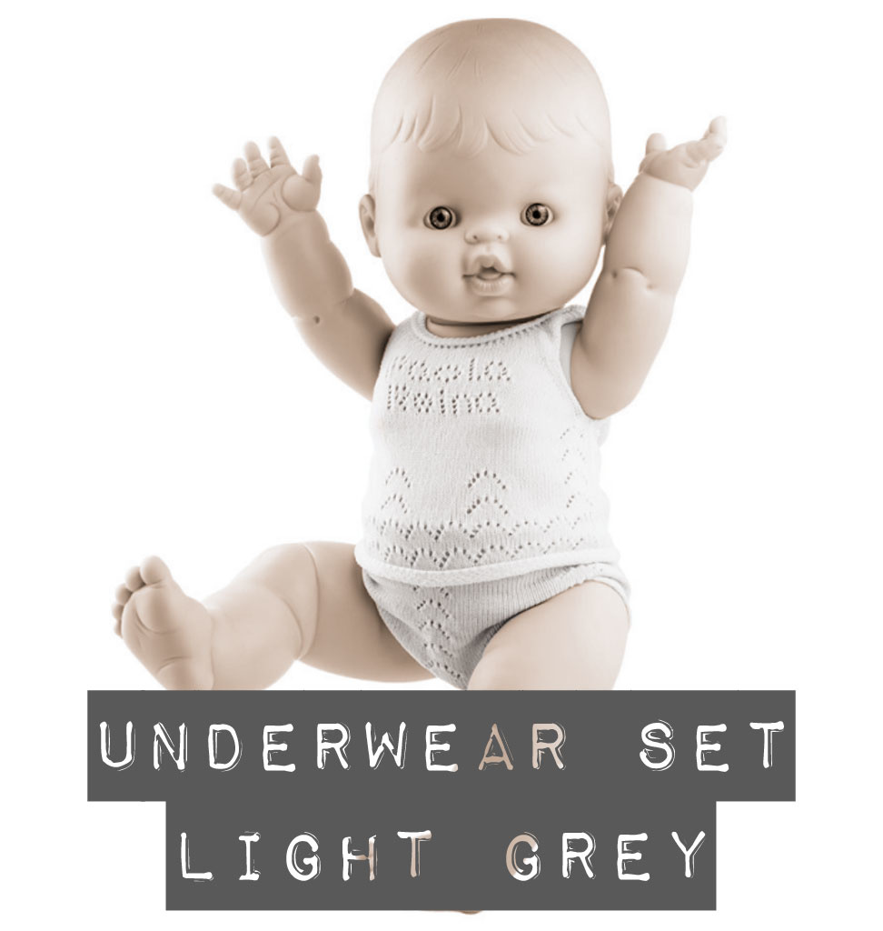 Paola Reina poppen Paola Reina baby Gordi underwear set light gray