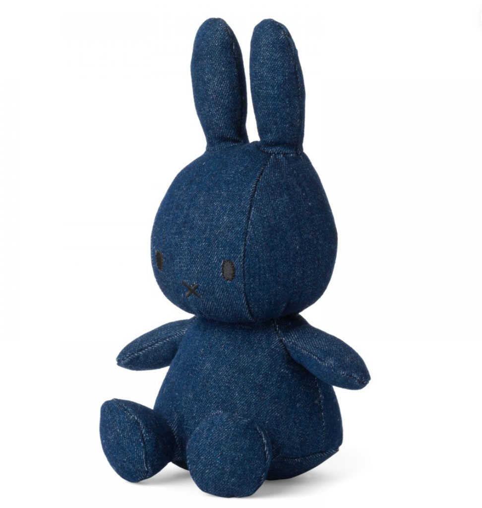 Miffy / Nijntje by BonTon Toys Nijntje (Miffy) raw denim knuffel / 23 cm stoer jeans design