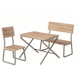 Maileg Maileg wooden garden set with table chair and bench