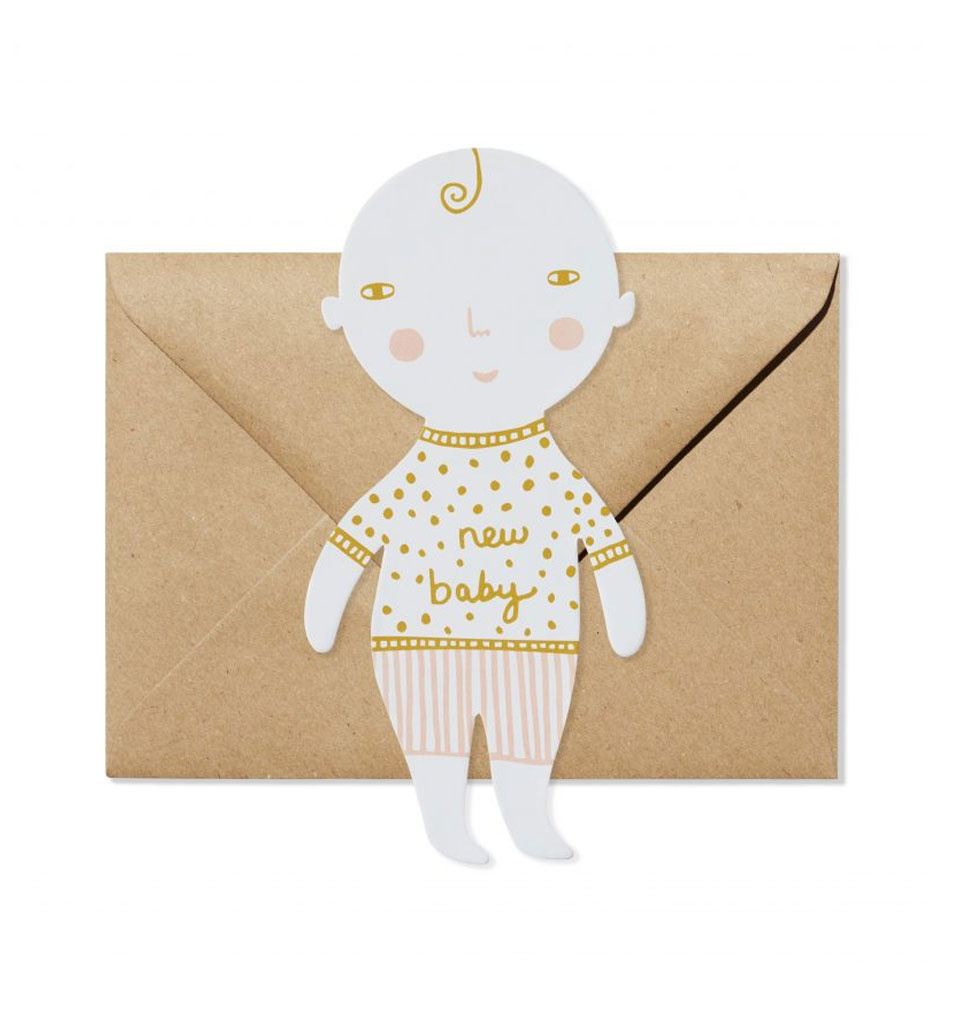 Donna Wilson Donna Wilson kaart baby met enveloppe 10,5 x 15 cm