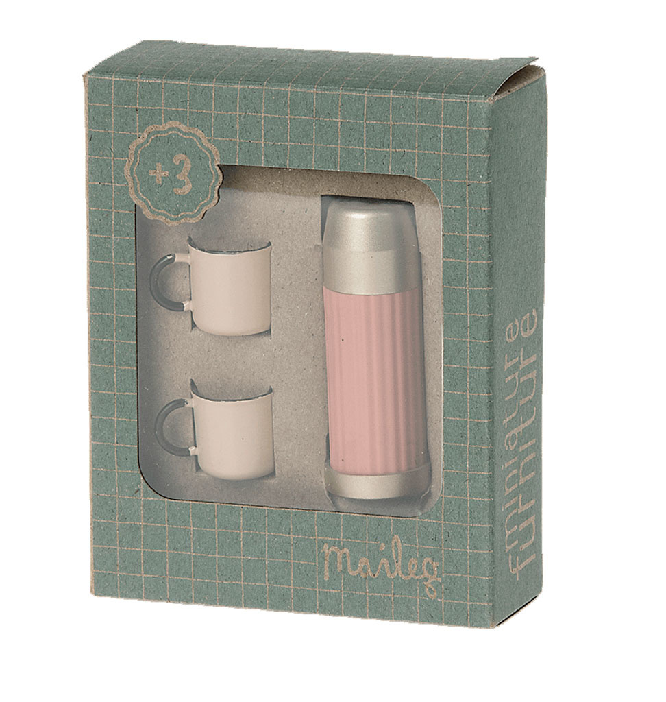 Maileg Maileg thermos flask and cups / soft coral