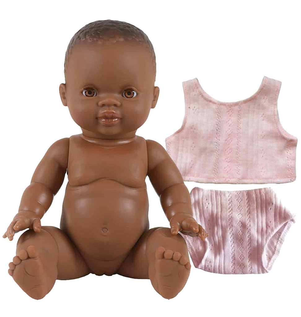 Paola Reina poppen Paola Reina baby doll brown girl with underwear