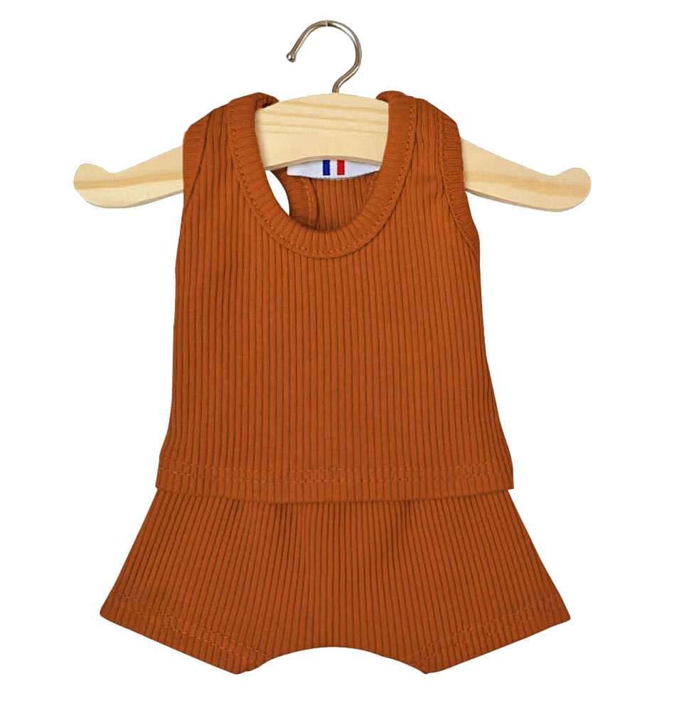 Minikane  Minikane ondergoedset petits basiques Marcel cognac voor Gordi poppen