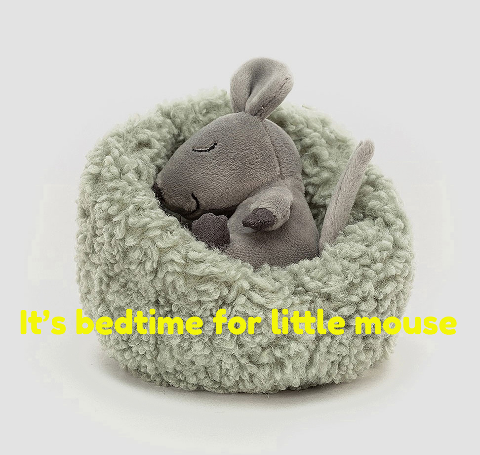 Jellycat knuffels Jellycat Hibernating cuddly mouse 12 cm