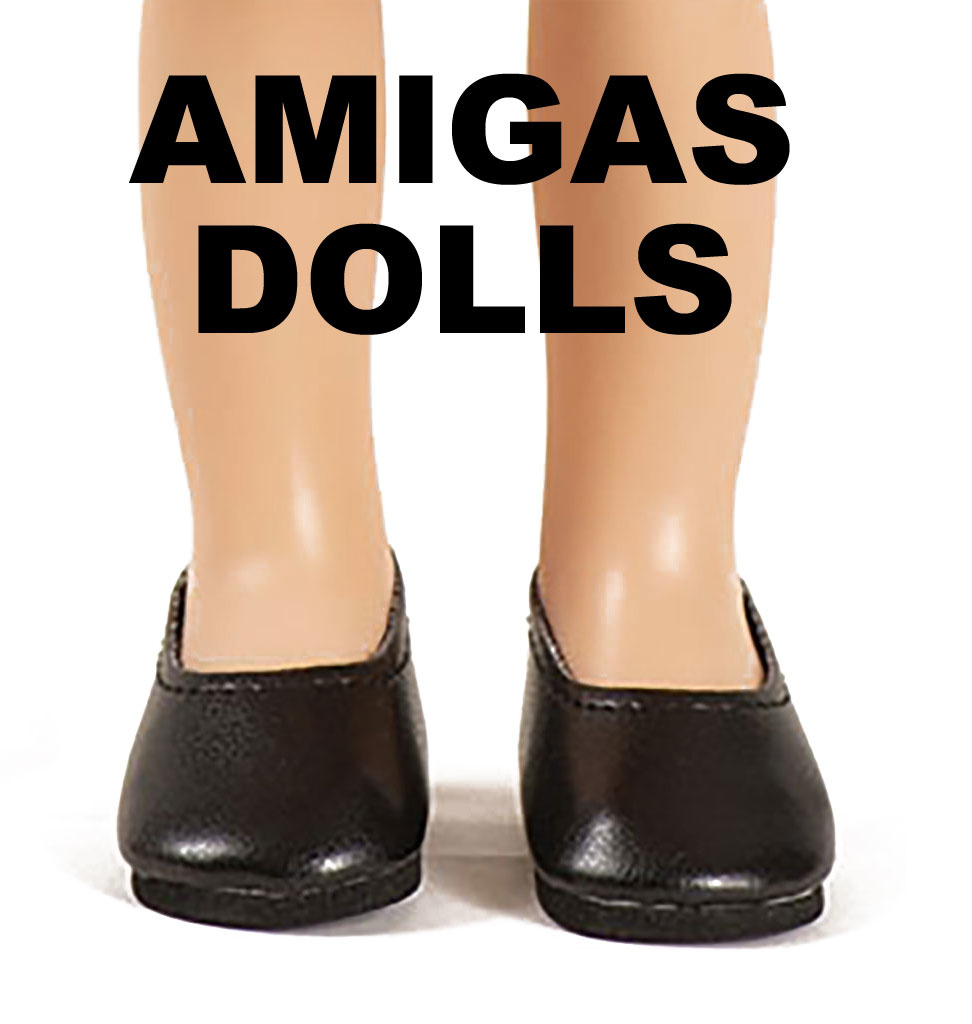 Minikane  Paola Reina zwarte schoenen voor Amigas poppen