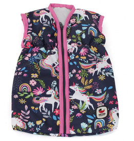 Sleeping bag / footmuff for dolls with unicorn print