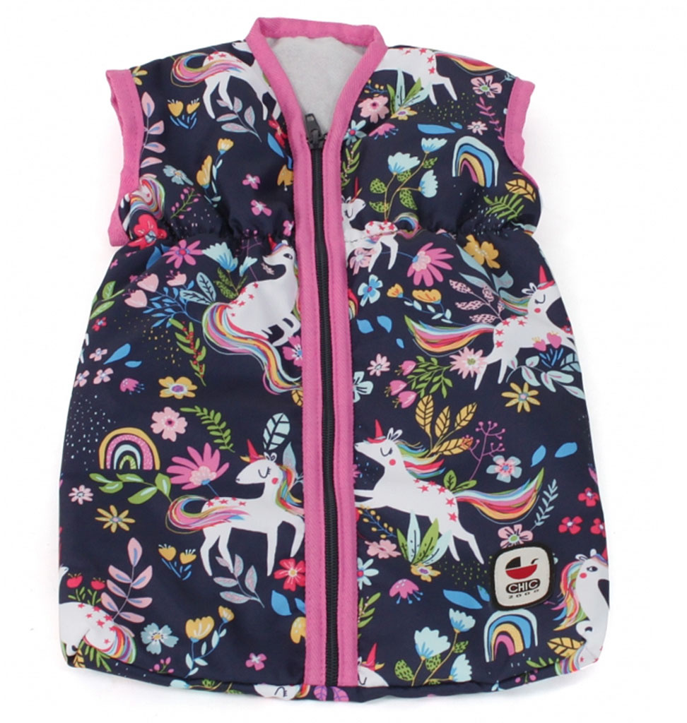 Schlafsack für Puppen mit Einhornmuster