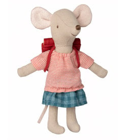 Maileg Maileg Big Sister tricycle mouse with red bag