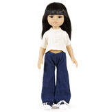 Minikane  Minikane Amigas – Ensemble Hose Jean et Top Faustine und Double Gaze ecru