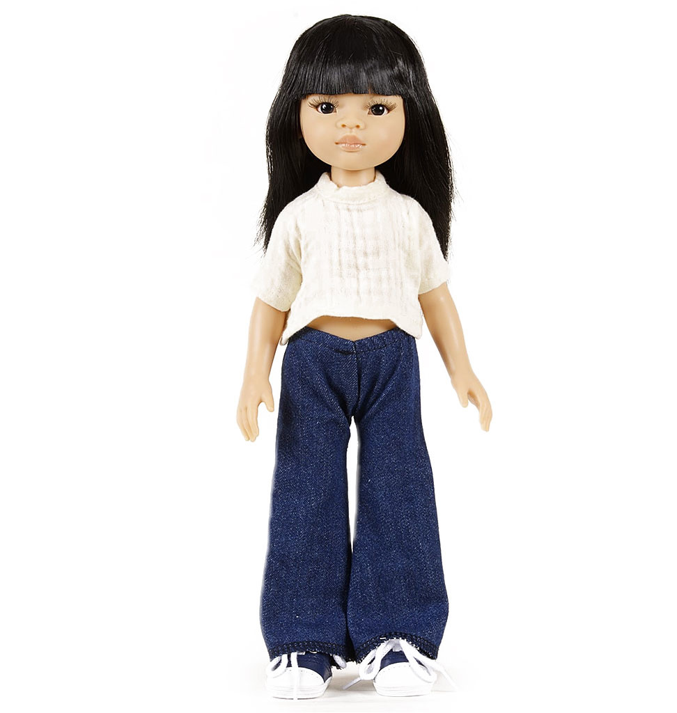 Minikane  Minikane Amigas – Ensemble pantalon Jean et top Faustine en double gaze écru