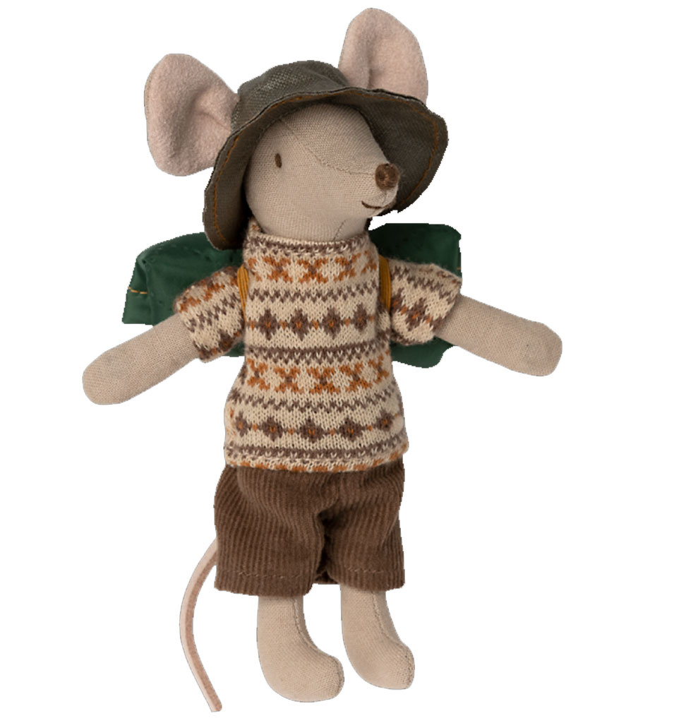 Maileg Maileg Big Brother hiker mouse with sleeping bag