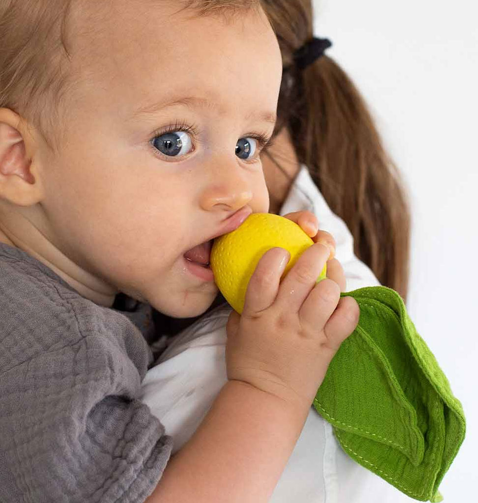 Oli and  Carol Oli & carol John lemon, cuddle cloth and teething toy / two in one
