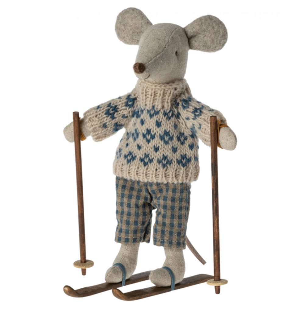 Maileg Maileg Winter mouse with ski set / father mouse