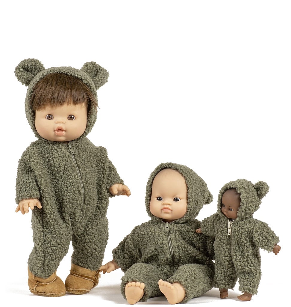 Minikane  Minikane Bärenanzug Combinaison Winnie und Bouclette Khaki für Gordi-Puppen