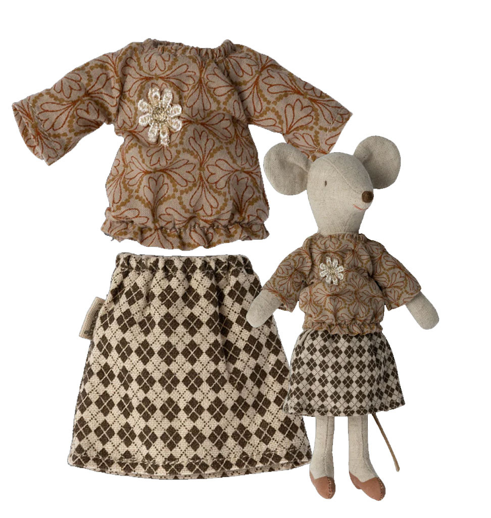 Maileg Maileg clothing set grandma mouse / blouse & skirt