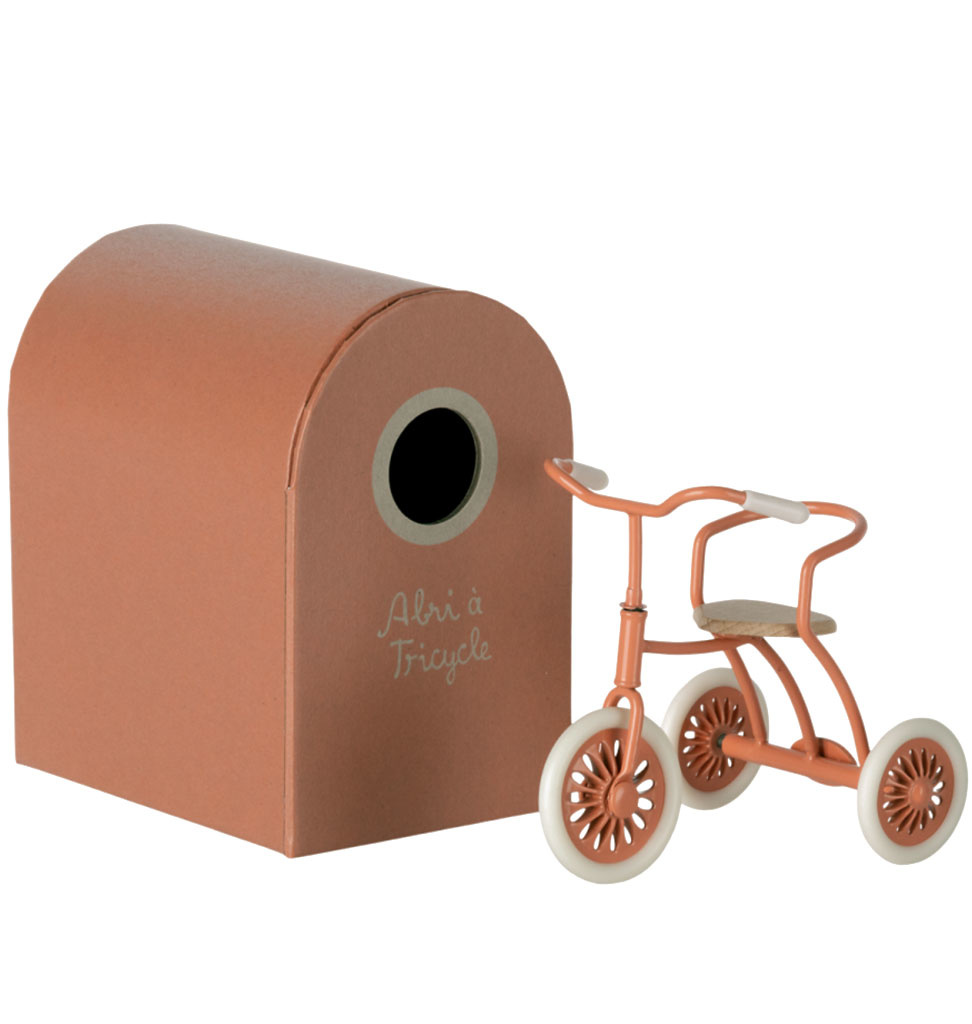 Maileg Maileg tricycle bicycle with shelter for the mice / color red
