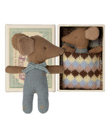 Maileg Maileg Sleepy wakey baby mouse boy in matchbox