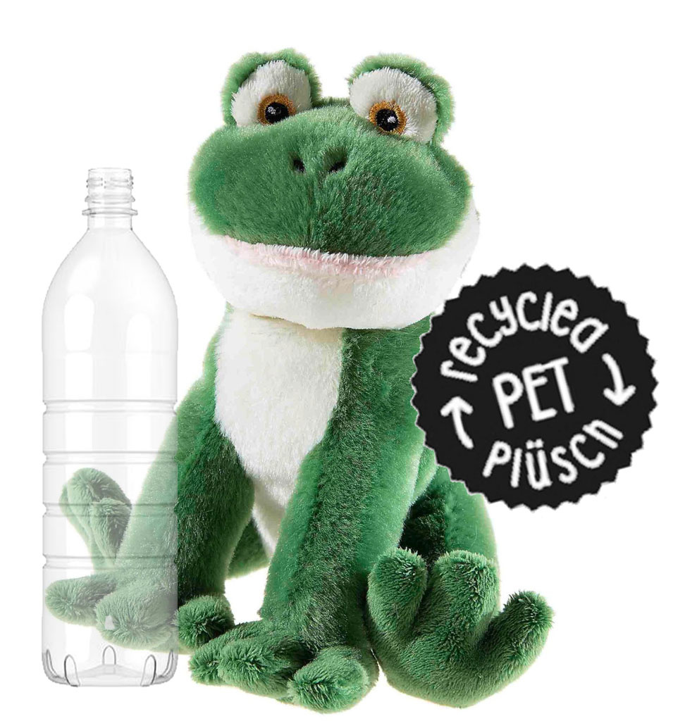 Heunec / recycled pet plush knuffelkikker gemaakt van gerecyclede PET-flessen