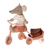 Maileg Maileg Big Sister tricycle mouse / coral