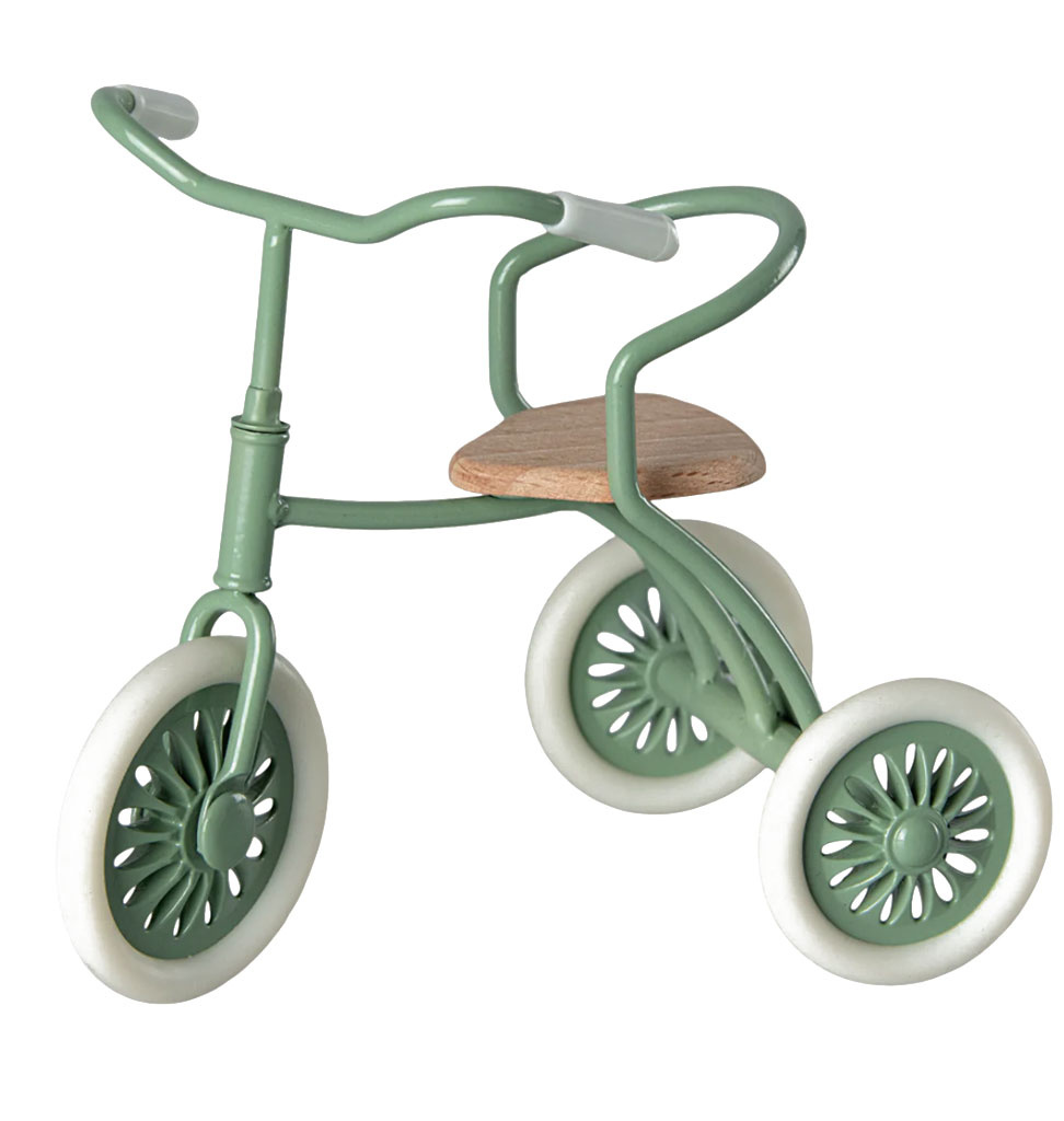 Maileg Maileg tricycle bike with shelter for the mice / color green