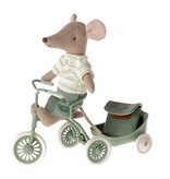 Maileg Maileg tricycle bike with shelter for the mice / color green