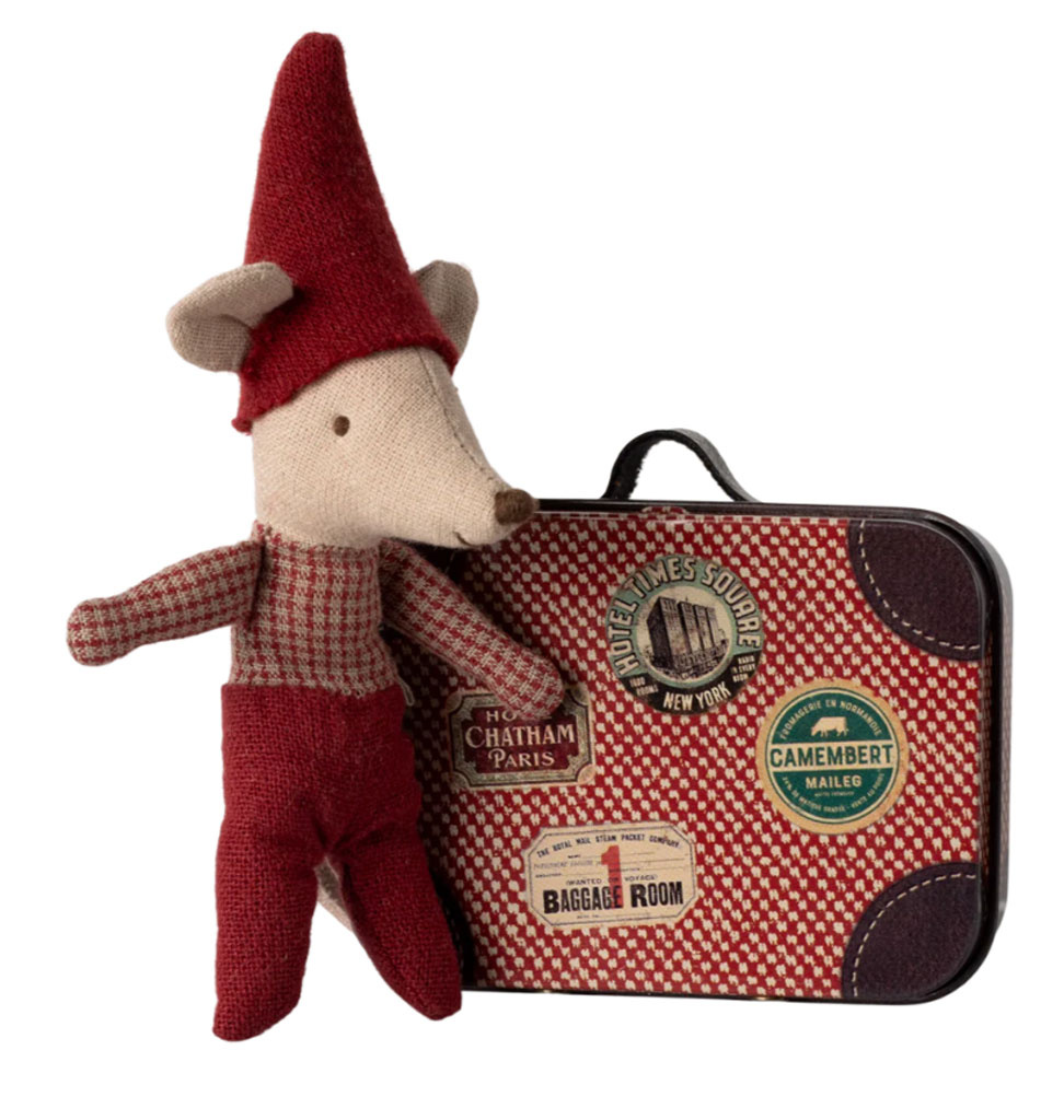 Maileg Maileg baby Christmas mice in a suitcase