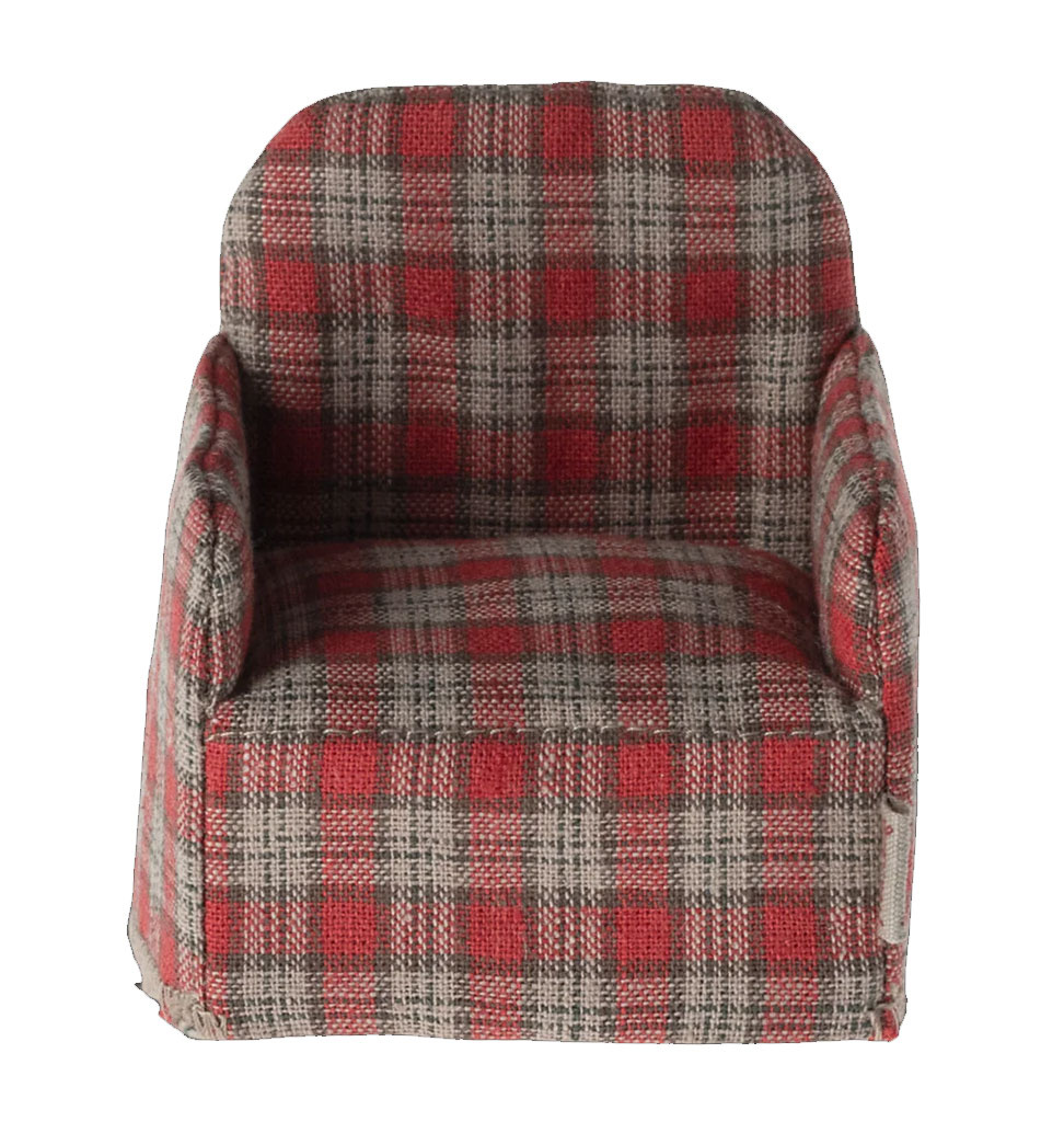 Maileg Maileg chair for the mice / red checked