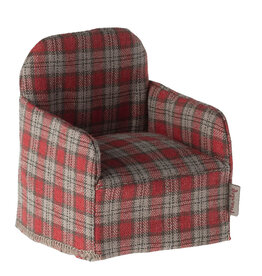 Maileg Maileg chair for the mice / red check print