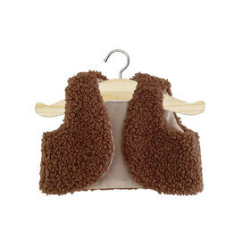 Minikane  Minikane Amigas poppen / mouwloos bruin vest van imitatiebont