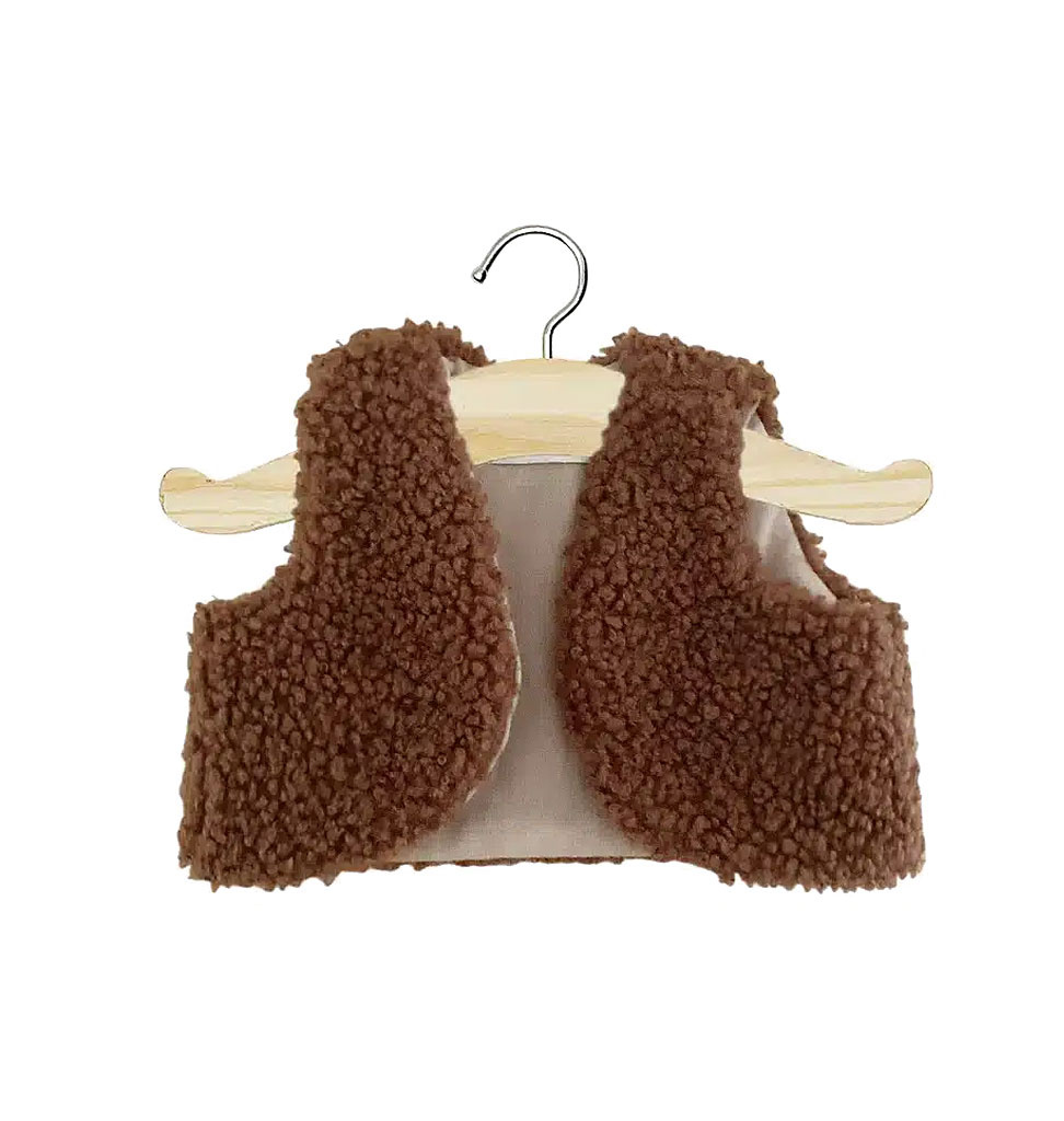 Minikane  Minikane Amigas dolls / sleeveless brown vest made of imitation fur