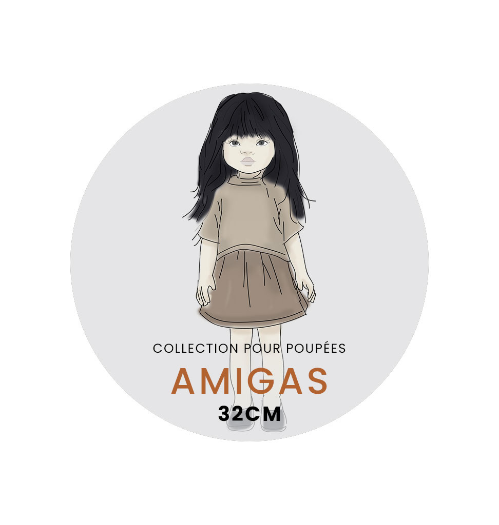 Minikane  Minikane Amigas dolls / sleeveless brown vest made of imitation fur