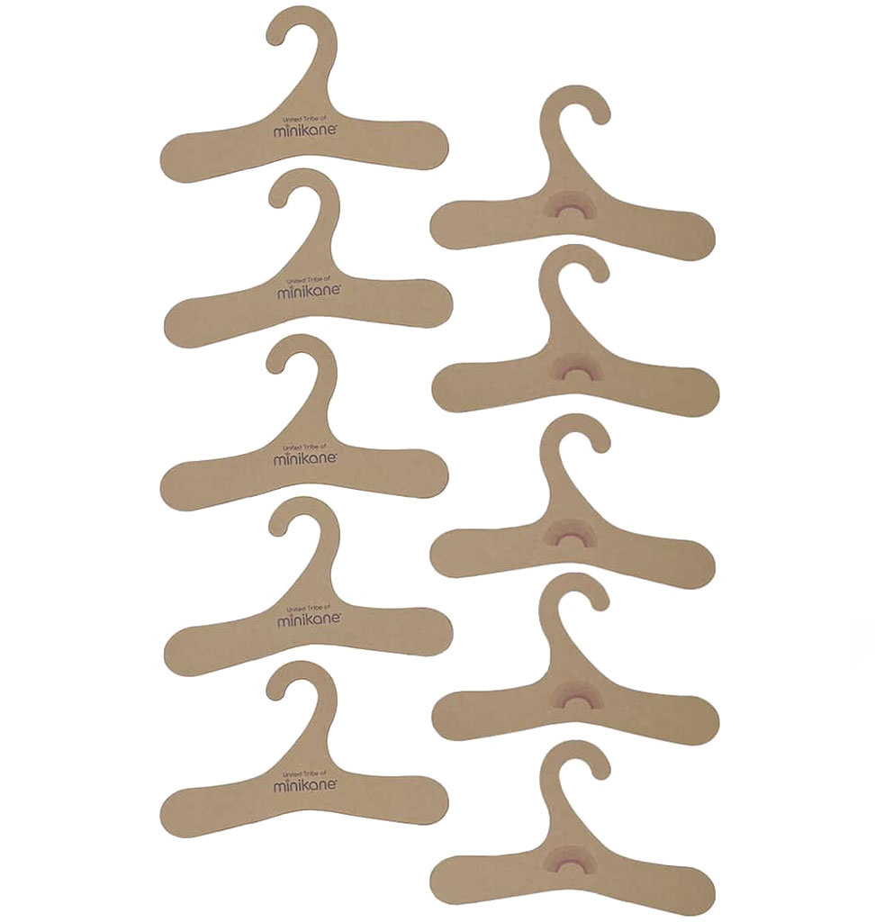 Minikane  Minikane tien kartonnen kledinghangers met Minikane logo